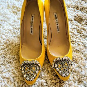 Manolo Blahnik Okkato Jewel Buckle Pumps